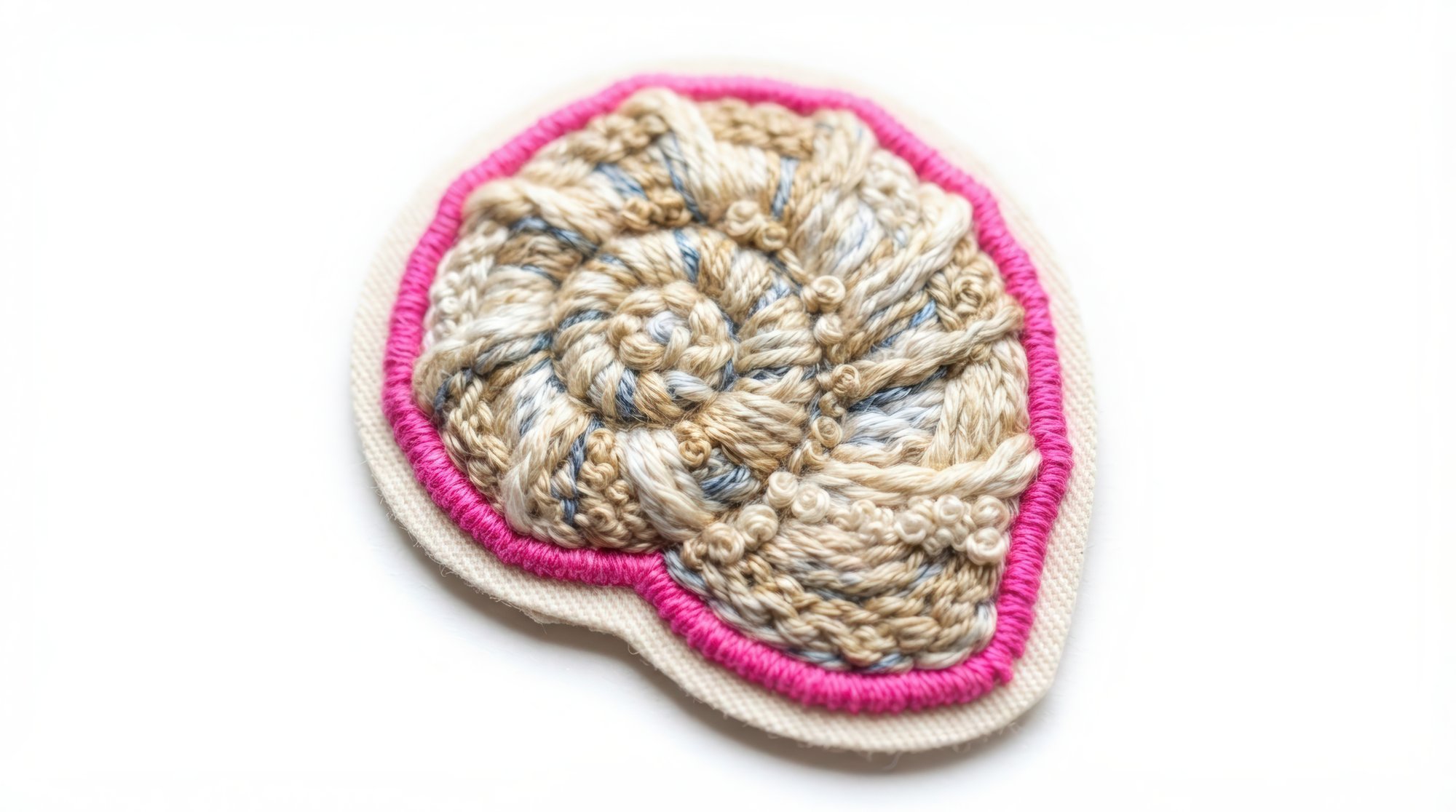 Serie di patch ricamate sovrapposte